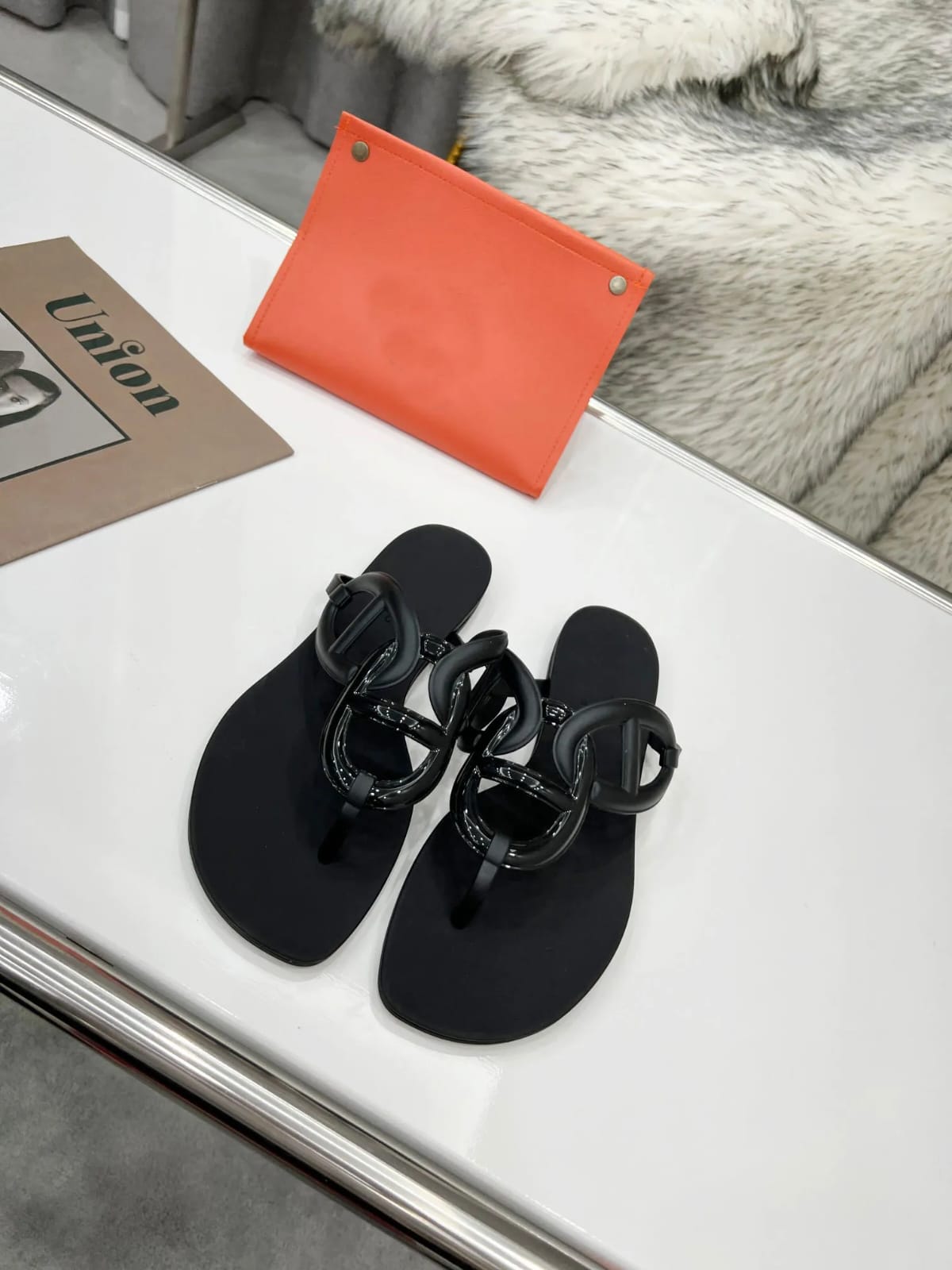 HERMES EGERIE SANDAL - BLACK