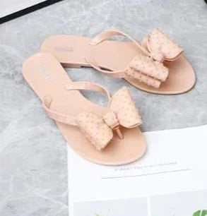 BOW TIE JELLY FLATS - PINK