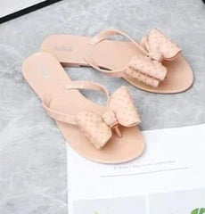 BOW TIE JELLY FLATS - PINK