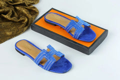 HERMES ORAN SANDAL - BLUE