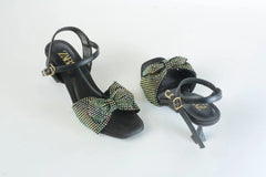 ZARA BOW FANCY SANDALS - BLACK