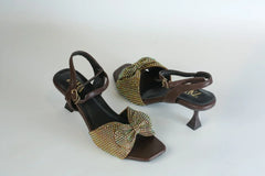 ZARA BOW FANCY SANDALS - BROWN