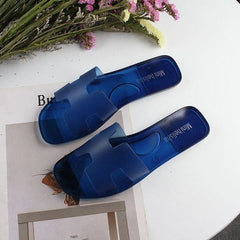 HERMES JELLY SLIPPERS