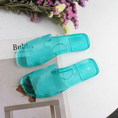 HERMES JELLY SLIPPERS