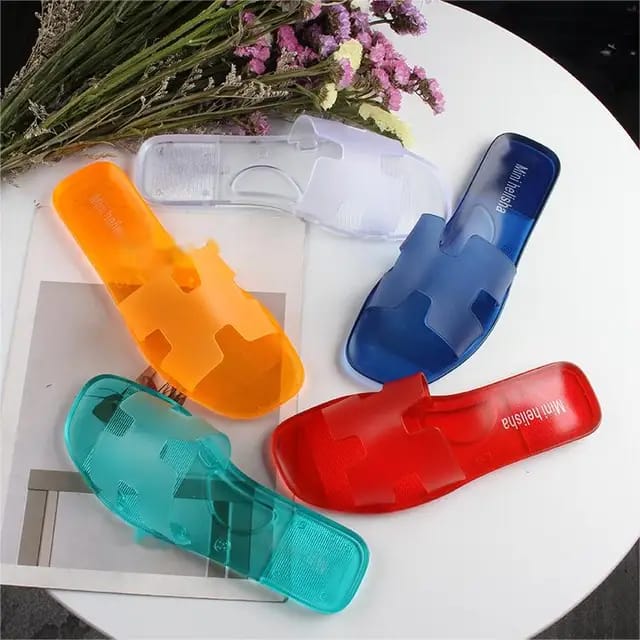 HERMES JELLY SLIPPERS