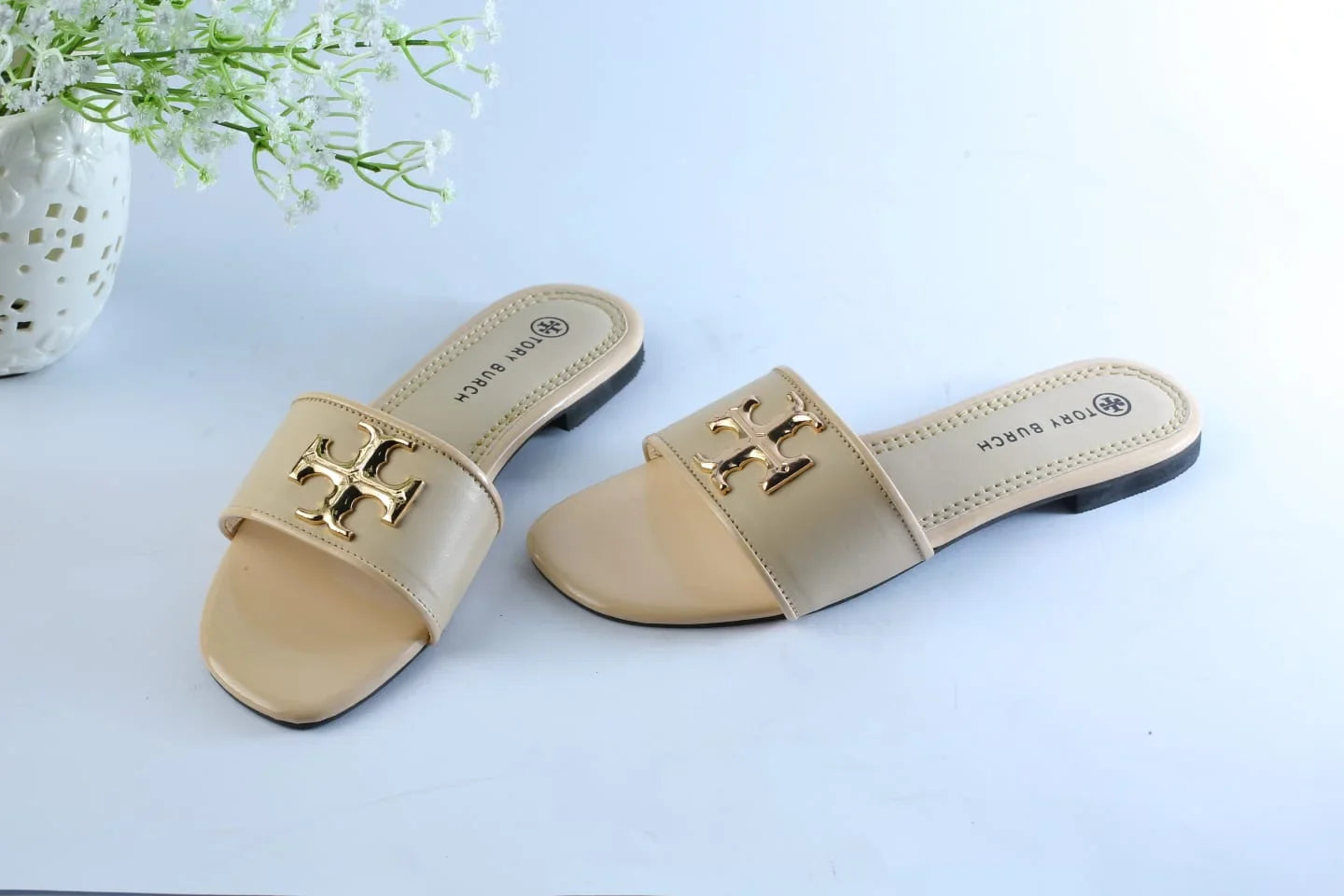 TORY ELEANOR SLIDES - BEIGE