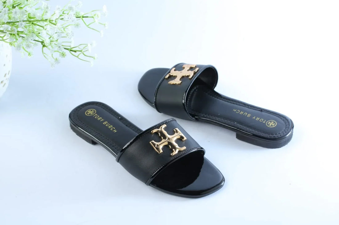 TORY ELEANOR SLIDES - BLACK