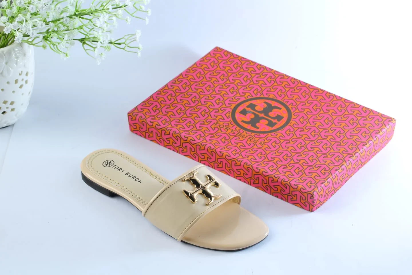 TORY ELEANOR SLIDES - BEIGE