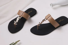 SAINT LAURENT CASSANDRA SLIPPER -white