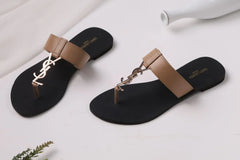 SAINT LAURENT CASSANDRA SLIPPER -white