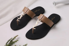 SAINT LAURENT CASSANDRA SLIPPER -white
