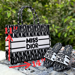 COMBO DEAL - MSS DIOR TOTE BAG & MISS DIOR SLIDES - FULL PINK