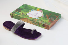 WALKBROS WOMEN'S MASH STRAP SLIPPERS - PURPLE