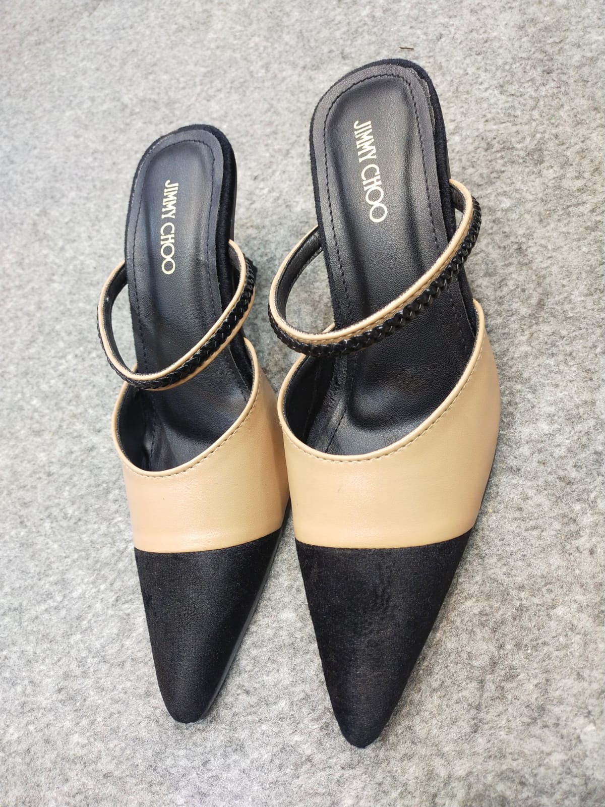 JIMMY CHOO WOMEN KITTEN HEEL - BEIGE