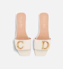 CHRISTIAN DIOR METAL LOGO CD SLIDES - WHITE