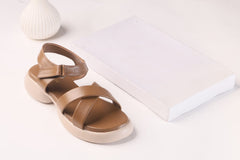 WALKBROS MEDICATED WEDGES SANDALS {  2  } - BROWN