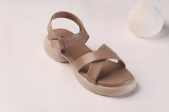 WALKBROS MEDICATED WEDGES SANDALS {  2  } - BEIGE