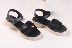 WALKBROS MEDICATED WEDGES SANDALS {  2  } - BLACK