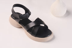 WALKBROS MEDICATED WEDGES SANDALS {  2  } - BLACK