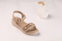 WALKBROS MEDICATED WEDGES SANDALS {  1  } - BEIGE