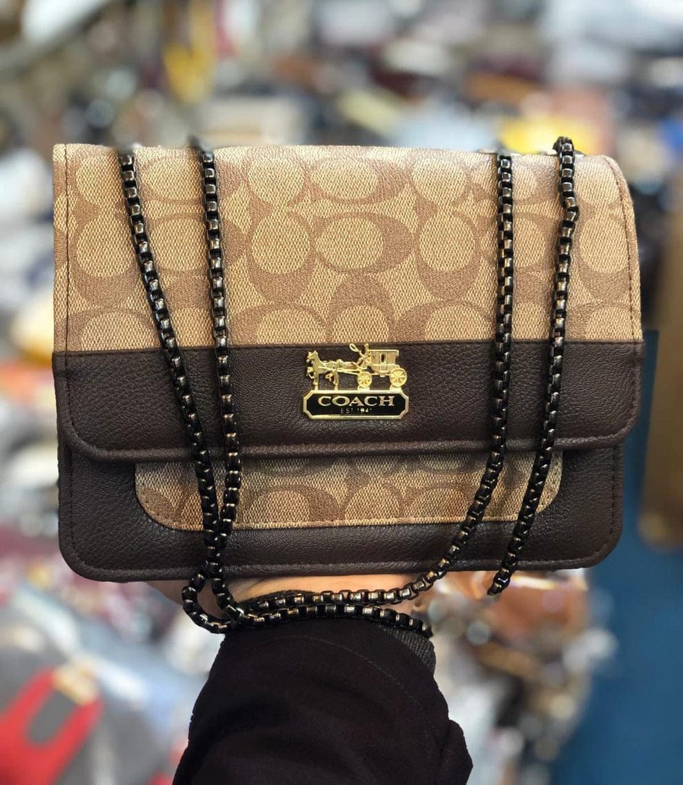 COACH CROSS BODY BAG - BROWN