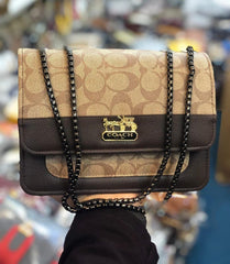 COACH CROSS BODY BAG - BROWN