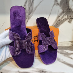 HERMES VELVET FLATS