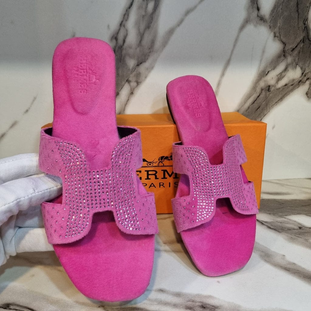 HERMES VELVET FLATS