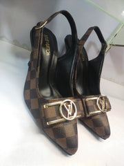 LOUIS VUITTON Slingback Heels - Check