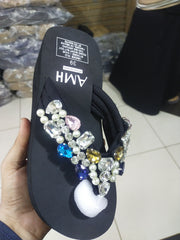 China imported wedges multi stone-BLACK