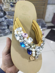 China imported wedges multi stone-BEIGE