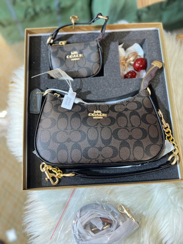 COACH Teri Bag Gift 🎁 Set In Signature Canvas