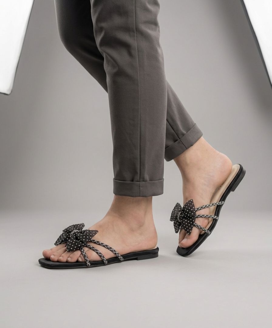 Summer Trendy Flats = Black