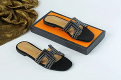 HERMES ORAN SANDAL - BLACK