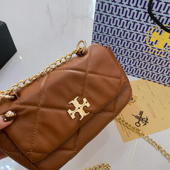 COMBO DEAL - TB CROSS BODY BAG & TB SLIPPERS - BROWN