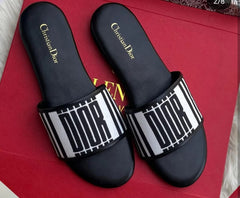 CHRISTIAN DIOR DWAY SLIDES Embroidered with Christian Dior Graphique Motif