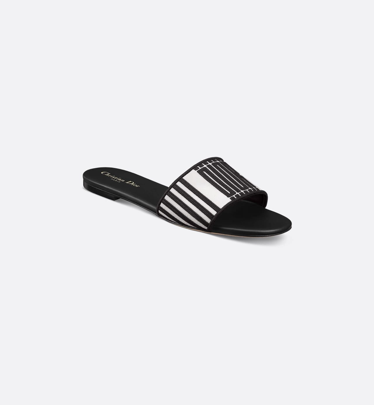 CHRISTIAN DIOR DWAY SLIDES Embroidered with Christian Dior Graphique Motif