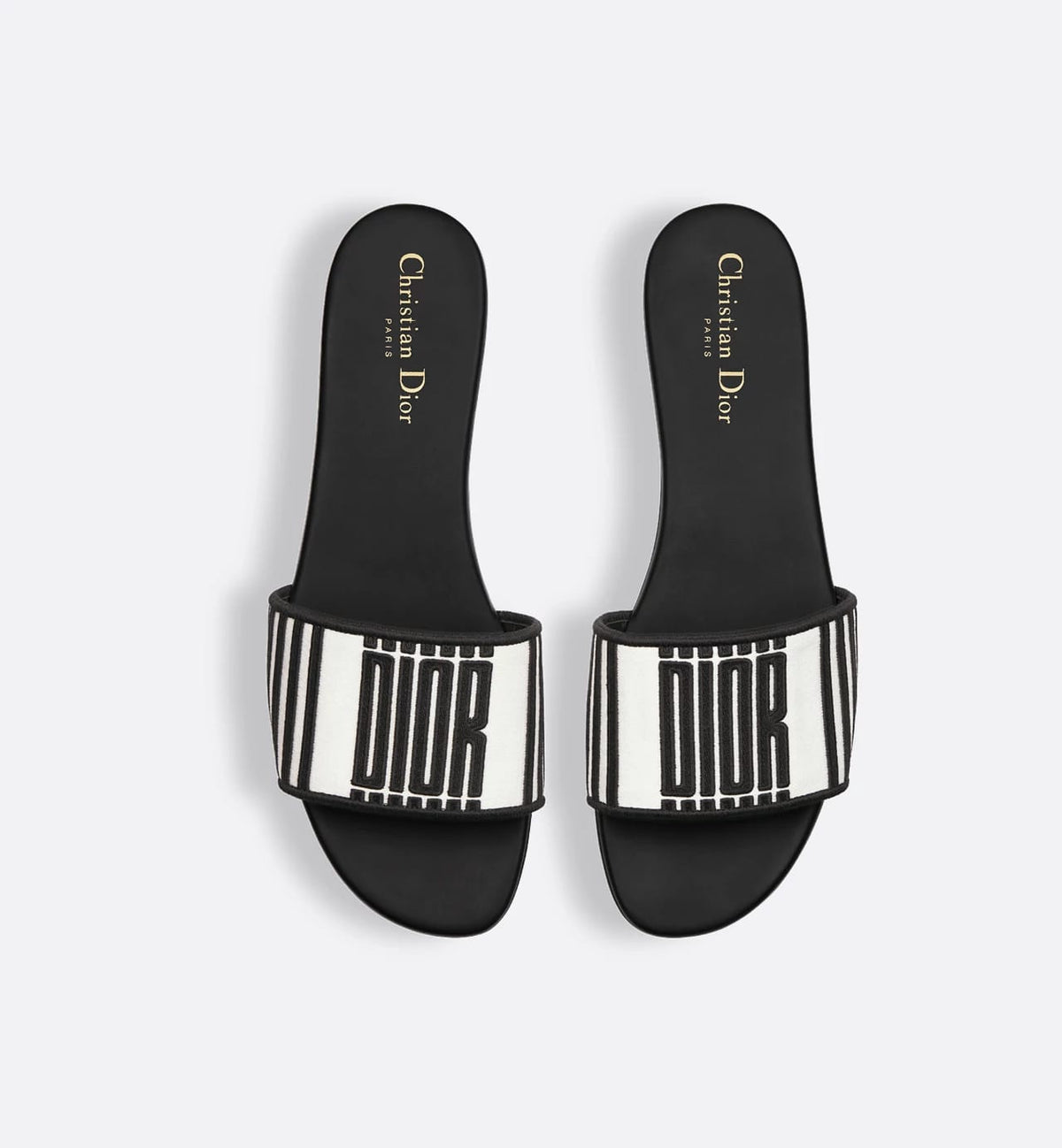 CHRISTIAN DIOR DWAY SLIDES Embroidered with Christian Dior Graphique Motif