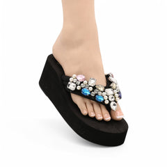 China imported wedges multi stone-BLACK