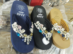 China imported wedges multi stone-BEIGE