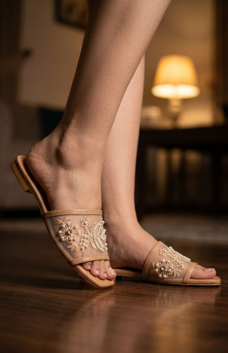 Viral Hand Made Flats = Beige