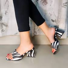 WALK BROS WOMEN BLOCKHEEL SANDAL - ZEBRA