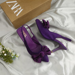 ZARA TAI KNOT HEELS - PURPLE