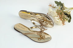 TED BAKER Bow Rhinestone Flat Slippers